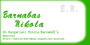 barnabas mikola business card